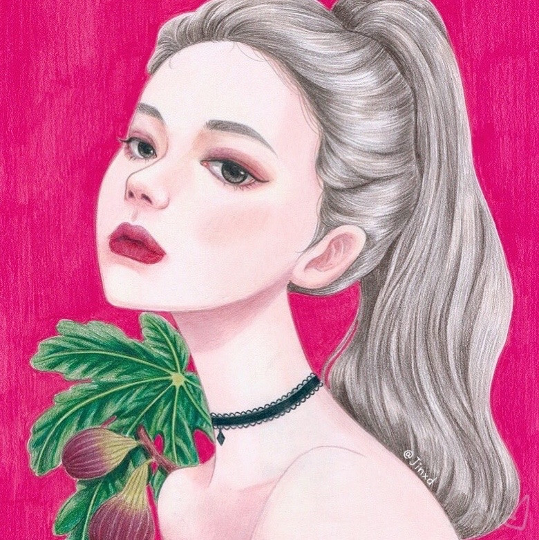 手绘女头闺蜜头像 女生头像 闺蜜头像 插画 彩铅 手绘头像 赞 评论