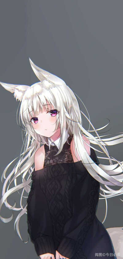 白发二次元美女